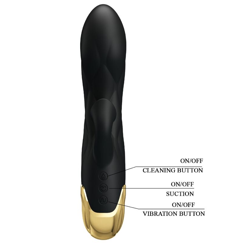 PRETTY LOVE - VIBRADOR DE LUJO BAÑADO EN ORO RECARGABLE NEGRO PRETTY LOVE C-TYPE