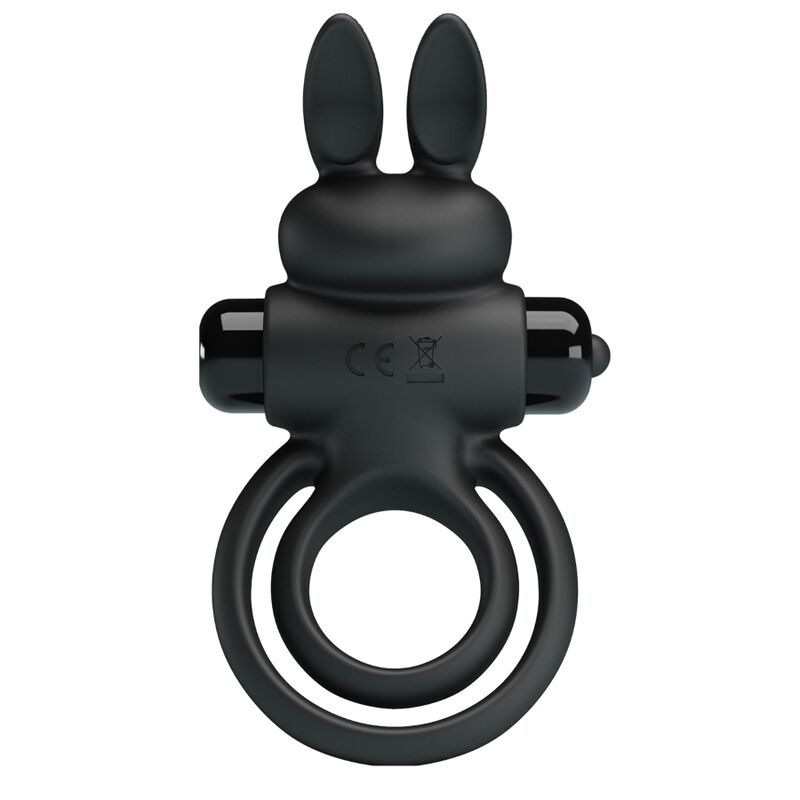PRETTY LOVE - ANILLO VIBRADOR III CONEJO PARA PENE NEGRO PRETTY LOVE MALE