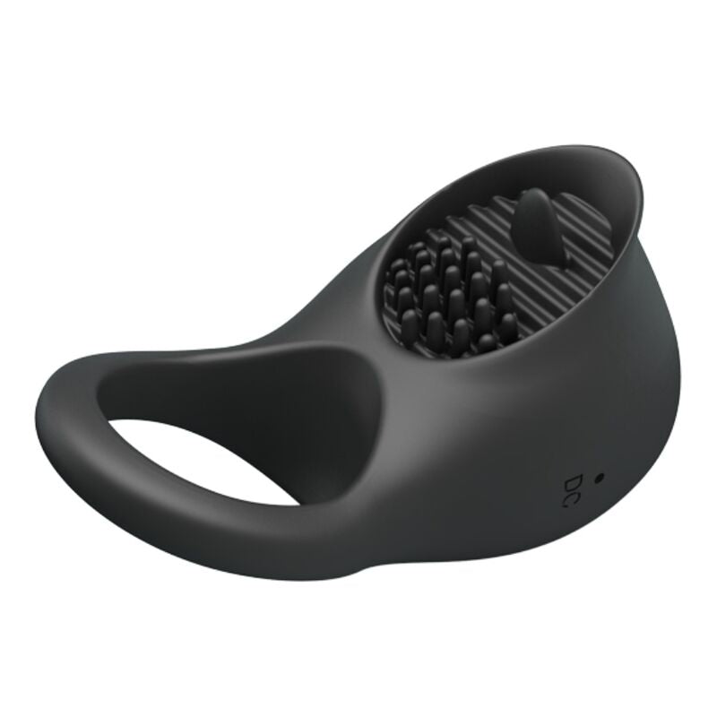 PRETTY LOVE - ANILLO VIBRADOR PARA PENE CON LENGUA NEGRO PRETTY LOVE MALE