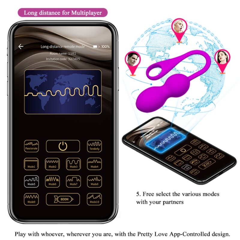 PRETTY LOVE - ELVIRA BOLAS VIBRADORAS RECARGABLE MORADO PRETTY LOVE SMART