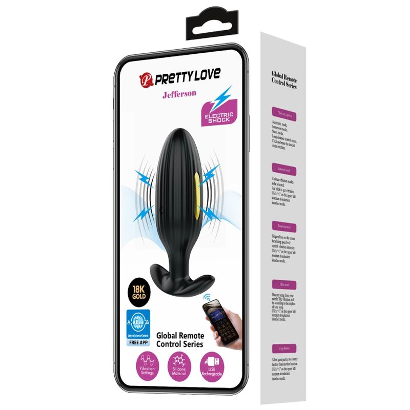 PRETTY LOVE - JEFFERSON PLUG ANAL CONTROLADO POR APP NEGRO PRETTY LOVE BOTTOM