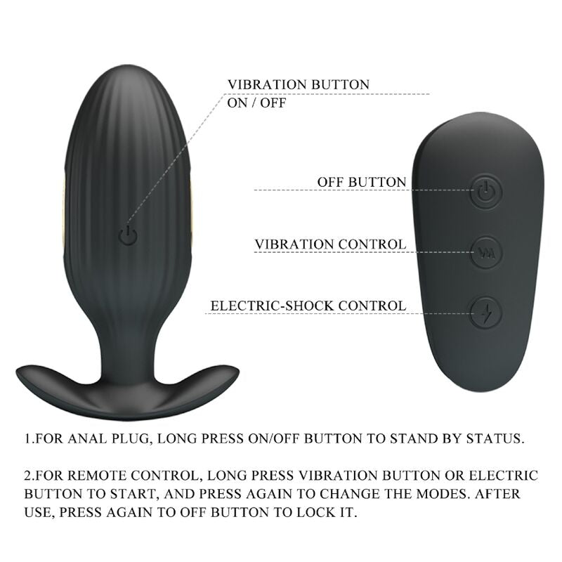 PRETTY LOVE - KELLY PLUG ANAL VIBRADOR RECARGABLE NEGRO PRETTY LOVE BOTTOM