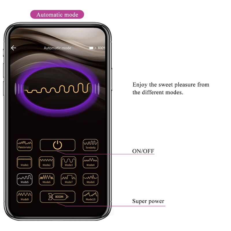 PRETTY LOVE - NYMPH HUEVO VIBRADOR CONTROLADO POR APP VIOLETA PRETTY LOVE BOTTOM