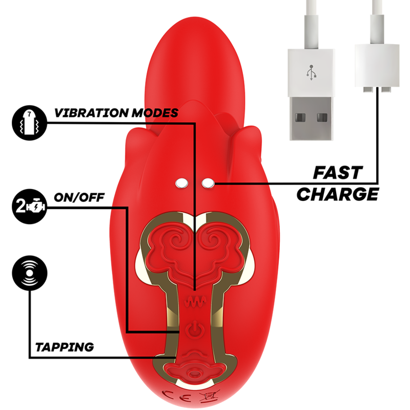 MIA - SELENA ESTIMULADOR VIBRATING + TAPPING ROJO MIA