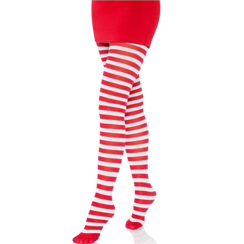 LEG AVENUE - MEDIAS DE RAYAS BLANCO/ROJO LEG AVENUE HOSIERY
