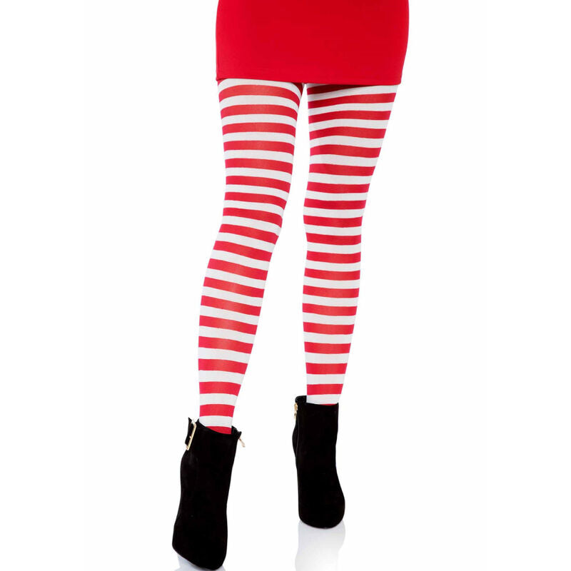 LEG AVENUE - MEDIAS DE RAYAS BLANCO/ROJO LEG AVENUE HOSIERY