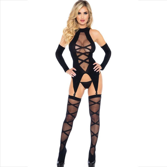 LEG AVENUE - SET 3 PIEZAS BODY + MEDIAS + MANGAS LEG AVENUE SETS
