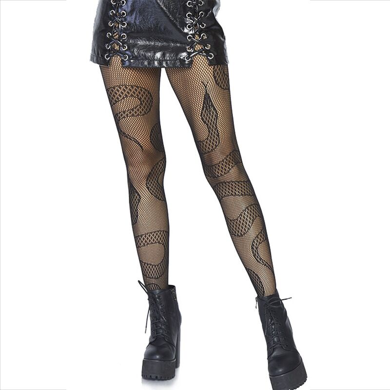 LEG AVENUE - MEDIAS DE RED SERPIENTES NEGRO LEG AVENUE HOSIERY