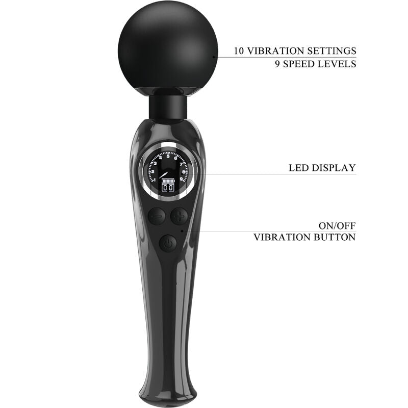 PRETTY LOVE - SKYLER VIBRADOR WAND NEGRO PRETTY LOVE LED