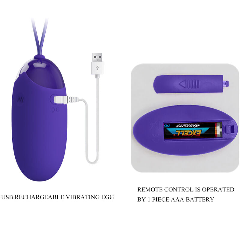 PRETTY LOVE - BERGER YOUTH HUEVO VIBRADOR CONTROL REMOTO VIOLETA PRETTY LOVE YOUTH