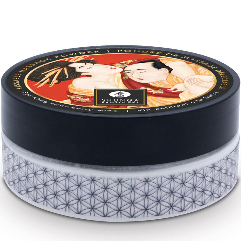 SHUNGA - KIT POLVOS DE MASAJE COMESTIBLE FRESA SHUNGA BODY POWER