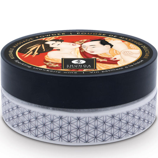 SHUNGA - KIT POLVOS DE MASAJE COMESTIBLE FRESA SHUNGA BODY POWER