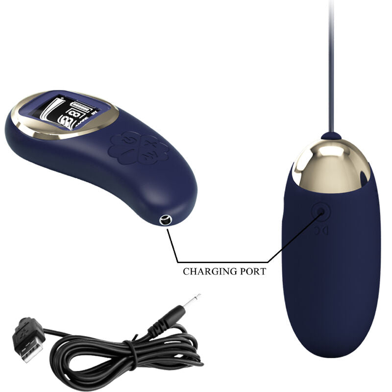 PRETTY LOVE - MINA HUEVO VIBRADOR CONTROL REMOTO AZUL PRETTY LOVE LED