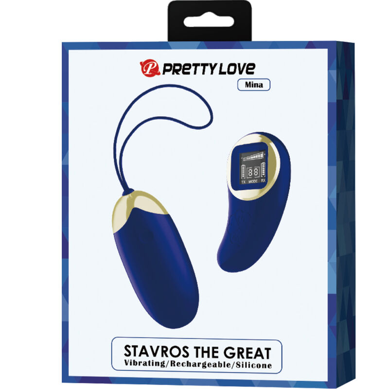 PRETTY LOVE - MINA HUEVO VIBRADOR CONTROL REMOTO AZUL PRETTY LOVE LED