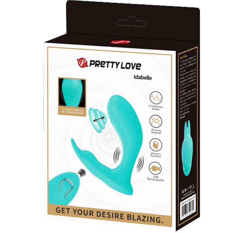 PRETTY LOVE - IDABELLE VIBRATION & PULSATION CONTROL REMOTO AZUL PRETTY LOVE BOTTOM
