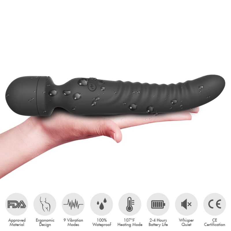 ARMONY - MISSION MASAJEADOR & VIBRADOR EFECTO CALOR NEGRO ARMONY MASSAGERS