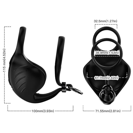 ARMONY - MANTA ANILLO VIBRADOR TESTICULOS CONTROL REMOTO NEGRO ARMONY FOR HIM