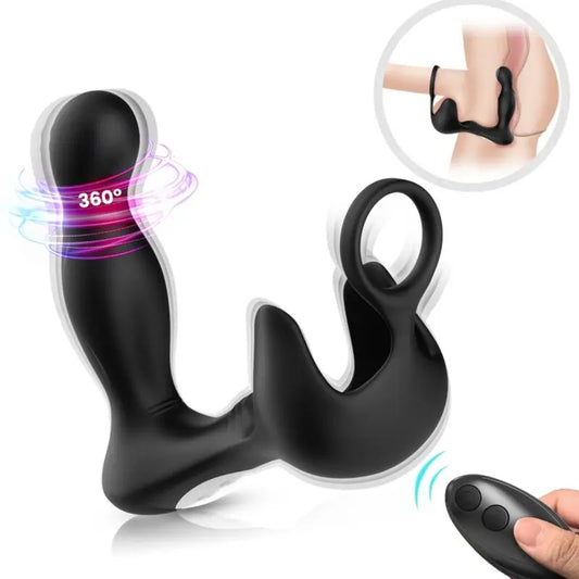 ARMONY - SURROUND VIBRADOR ANAL & ESTIMULADOR TESTICULOS & ANILLO CONTROL REMOTO NEGRO ARMONY FOR HIM