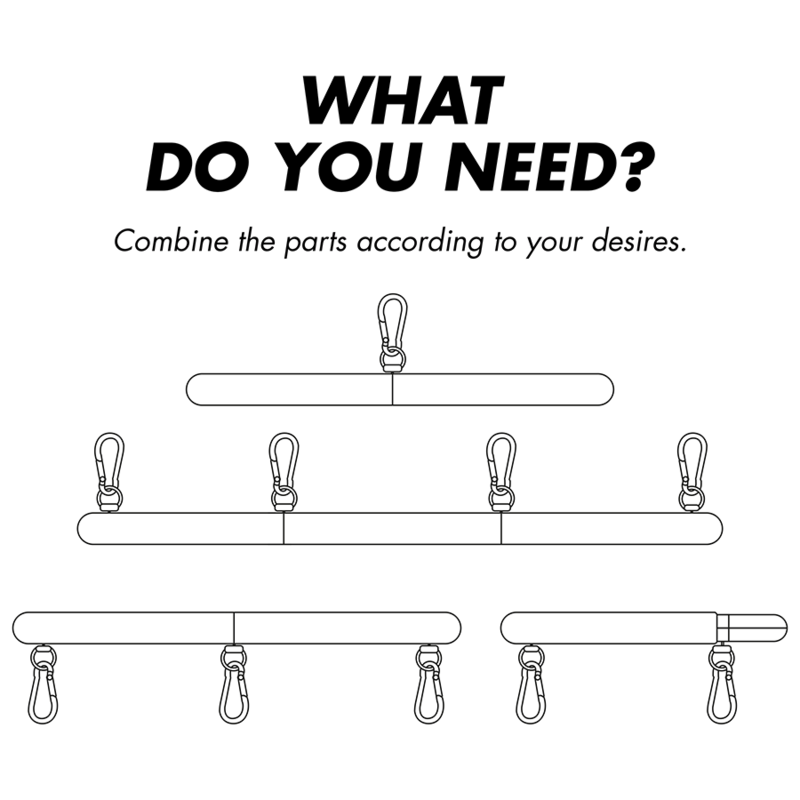 FETISH SUBMISSIVE BONDAGE - BARRA SEPARADORA AJUSTABLE 4 PIEZAS FETISH SUBMISSIVE BONDAGE