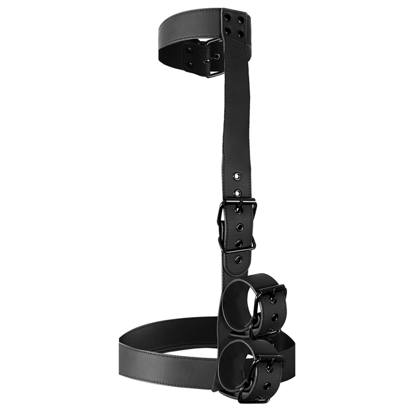 FETISH SUBMISSIVE BONDAGE - CONJUNTO DE SUJECIÓN PARA EL CUERPO DE CUELLO Y MUÑEQUERAS FETISH SUBMISSIVE BONDAGE