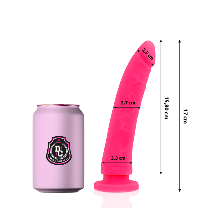 DELTA CLUB - DILDO REALISTA ROSA SILICONA MEDICA 17 CM -O- 3 CM DELTACLUB