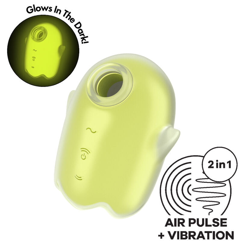 SATISFYER - GLOWING GHOST AIR PULSE & VIBRADOR AMARILLO SATISFYER AIR PULSE