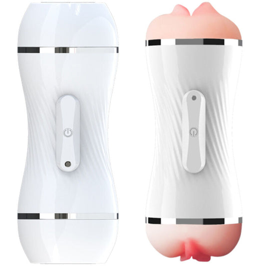 ARMONY - MASTURBADOR VIBRADOR DOBLE VAGINA & BOCA BLANCO ARMONY FOR HIM