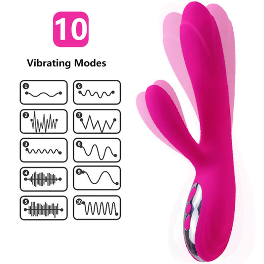 ARMONY - VIBRADOR & ESTIMULADOR FLEXIBLE EFECTO CALOR FUCSIA ARMONY VIBRATORS