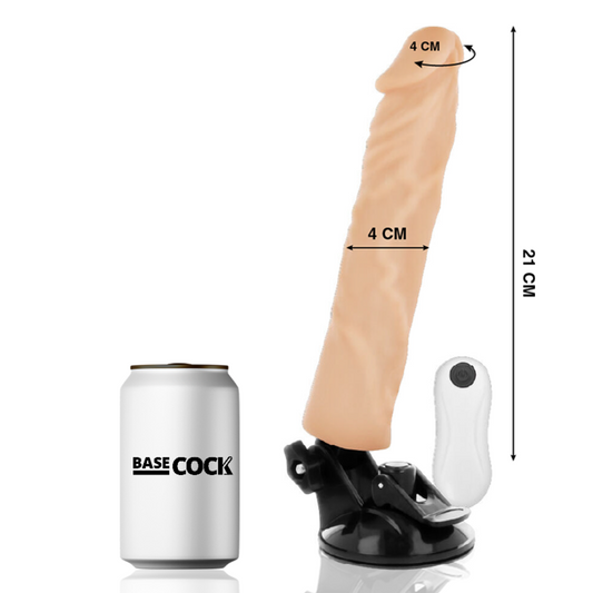 BASECOCK - VIBRADOR REALISTICO CONTROL REMOTO NATURAL 21 CM -O- 4 CM BASECOCK