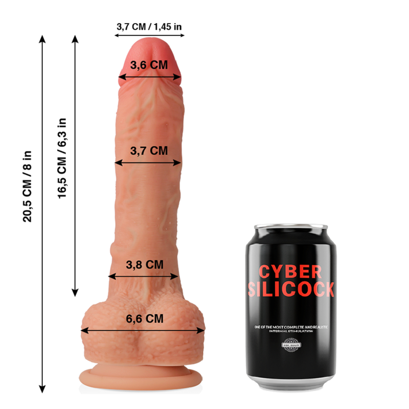 CYBER SILICOCK - CONNOR REALISTICO SILICONA LIQUIDA 20.5 CM -O- 3.7 CM CYBER SILICOCK