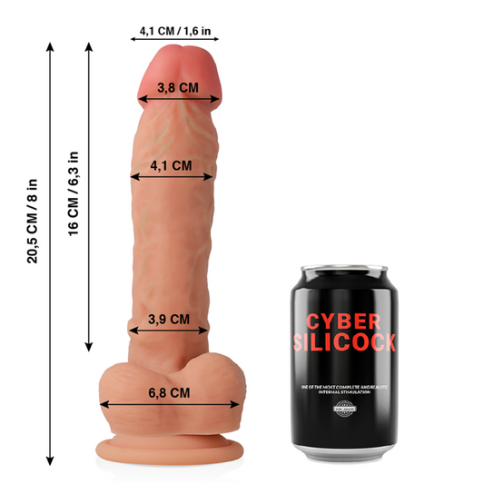 CYBER SILICOCK - MAGNUS REALÍSTICO SILICONA LÍQUIDA 20.5 CM -O- 4.1 CM CYBER SILICOCK