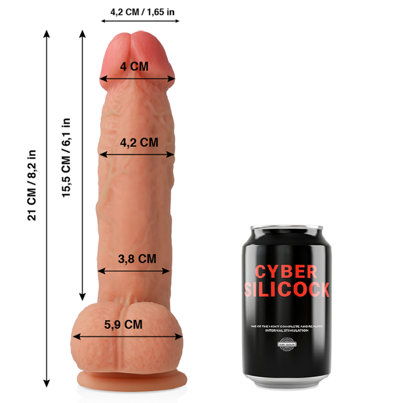CYBER SILICOCK - SAUL REALISTICO SILICONA LIQUIDA 21 CM -O- 4.2 CM CYBER SILICOCK
