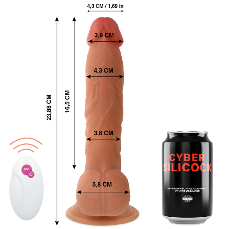 CYBER SILICOCK - REALISTICO CONTROL REMOTO MR JOHN 23.88 CM -O- 4.3 CM CYBER SILICOCK