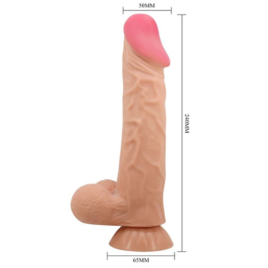 PRETTY LOVE - SLIDING SKIN SERIES DILDO REALÍSTICO CON VENTOSA PIEL DESLIZANTE CONTROL REMOTO NATURAL 24 CM PRETTY LOVE HIGH GRADE