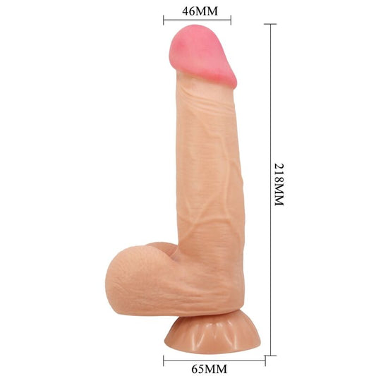 PRETTY LOVE - SLIDING SKIN SERIES DILDO REALÍSTICO CON VENTOSA PIEL DESLIZANTE CONTROL REMOTO  NATURAL 21.8 CM PRETTY LOVE HIGH GRADE