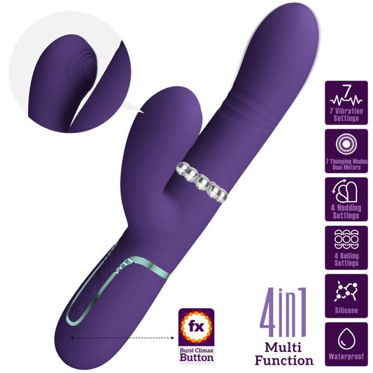 PRETTY LOVE - VIBRADOR PUNTO G MULTIFUNCIÓN MORADO PRETTY LOVE FLIRTATION