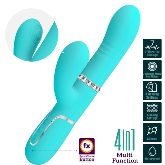 PRETTY LOVE - VIBRADOR PUNTO G MULTIFUNCIÓN VERDE AGUA PRETTY LOVE FLIRTATION