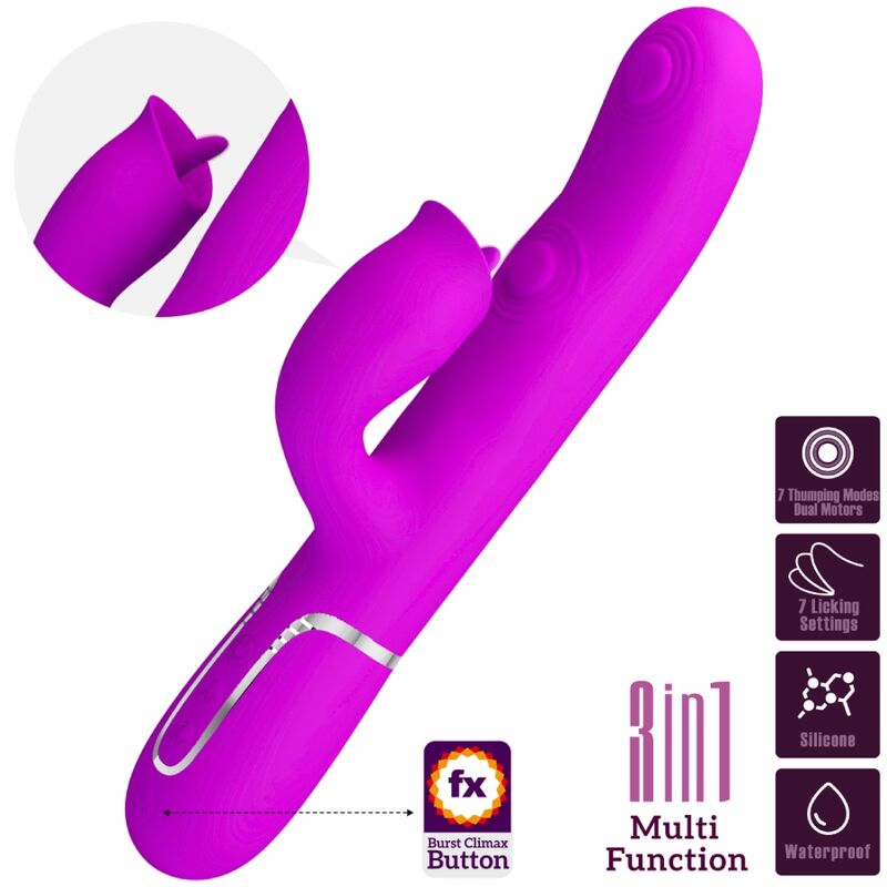 PRETTY LOVE - VIBRADOR RABBIT CON LICKING FUCSIA PRETTY LOVE FLIRTATION