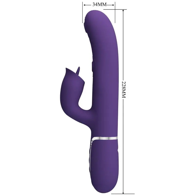 PRETTY LOVE - VIBRADOR RABBIT CON LICKING MORADO PRETTY LOVE FLIRTATION