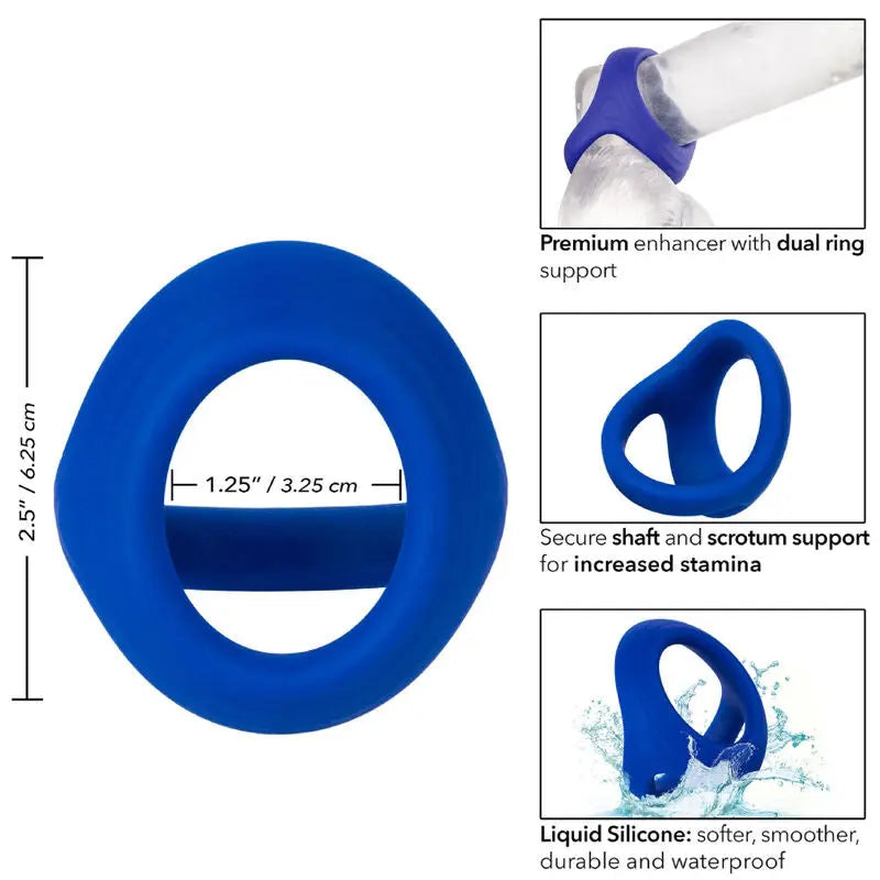 CALEXOTICS - ADMIRAL COCK BALL DOBLE ANILLO AZUL CALEXOTICS