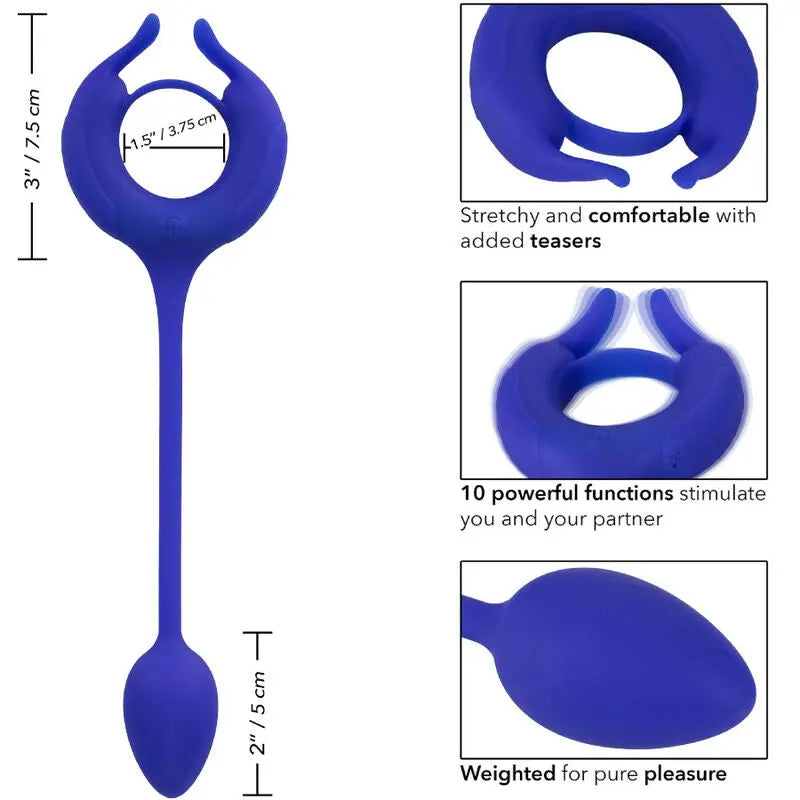 CALEXOTICS - ADMIRAL ANILLO CON PESO PARA PENE AZUL CALEXOTICS