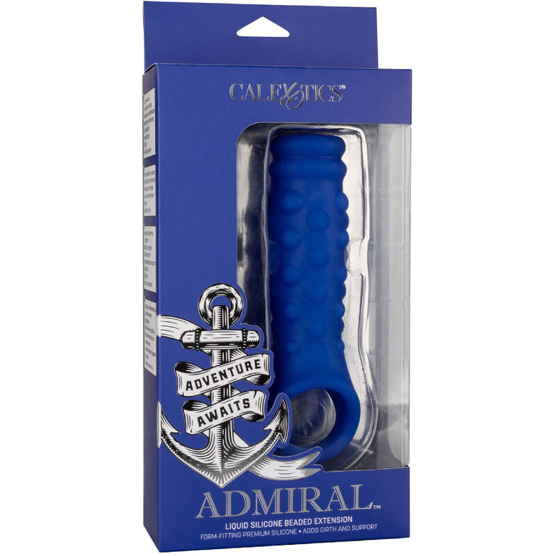 CALEXOTICS - ADMIRAL BEADED FUNDA PENE SILICONA LÍQUIDA AZUL CALEXOTICS