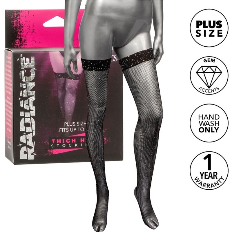 CALEXOTICS - RADIANCE MEDIAS HASTA EL MUSLO PEDRERÍA TALLA GRANDE CALEXOTICS