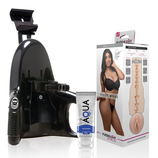 FLESHLIGHT - VIOLET MYERS WAIFU + UNIVERSAL LAUNCH + LUBRICANTE AQUA QUALITY 50 ML FLESHLIGHT GIRLS
