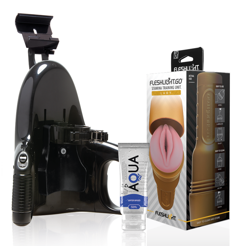 FLESHLIGHT - STAMINA GO TRAINING UNIT LADY + UNIVERSAL LAUNCH + LUBRICANTE AQUA QUALITY 50 ML FLESHLIGHT