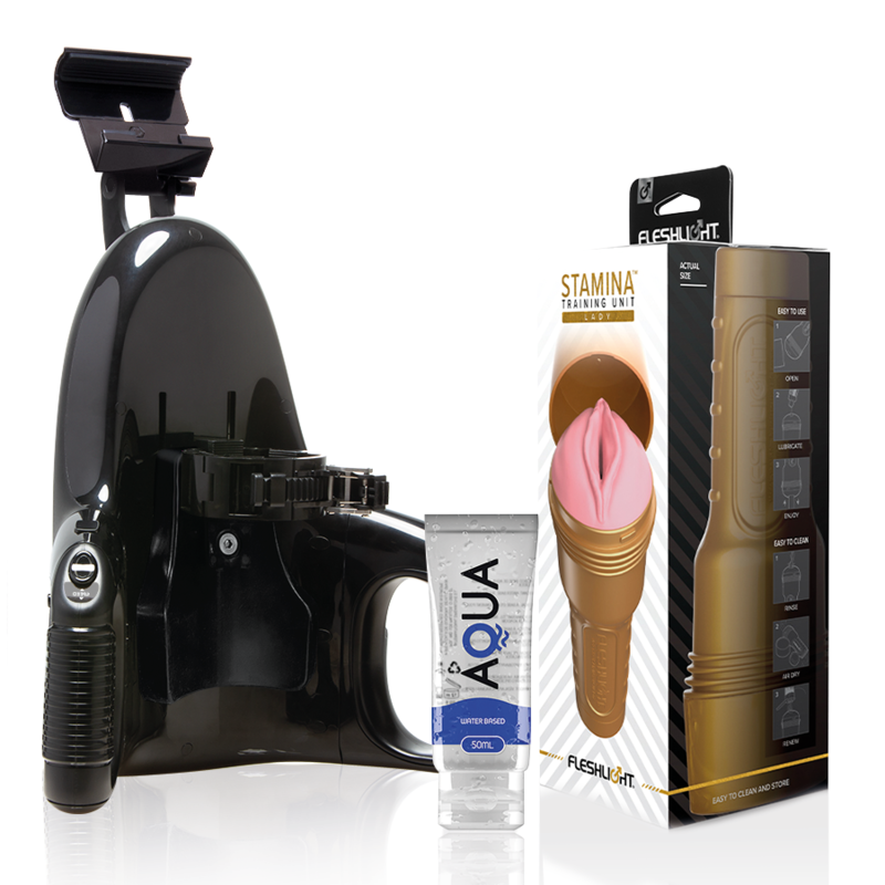FLESHLIGHT - PINK LADY STAMINA TRAINING UNIT + UNIVERSAL LAUNCH + LUBRICANTE AQUA QUALITY 50 ML FLESHLIGHT
