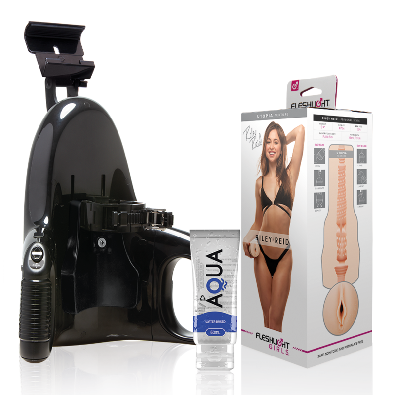 FLESHLIGHT - VAGINA RILEY REID UTOPIA + UNIVERSAL LAUNCH + LUBRICANTE AQUA QUALITY 50 ML FLESHLIGHT GIRLS