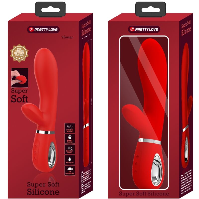 PRETTY LOVE - THOMAS VIBRADOR PUNTO G MULTIFUNCIÓN ROJO PRETTY LOVE FLIRTATION