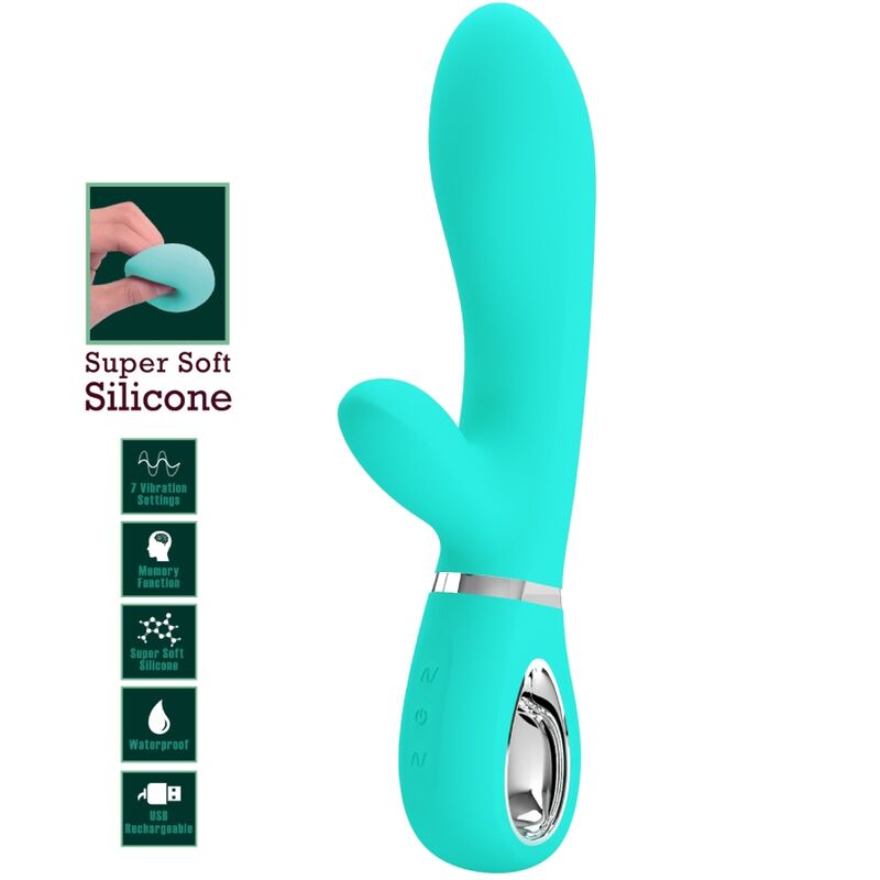 PRETTY LOVE - THOMAS VIBRADOR PUNTO G MULTIFUNCIÓN VERDE AGUA PRETTY LOVE FLIRTATION