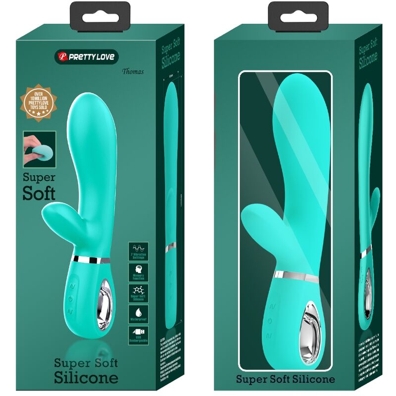 PRETTY LOVE - THOMAS VIBRADOR PUNTO G MULTIFUNCIÓN VERDE AGUA PRETTY LOVE FLIRTATION